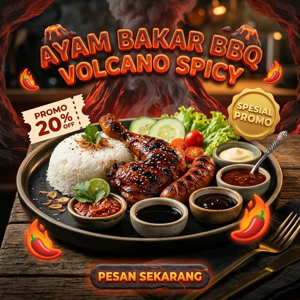 OVO 02 - AYAM BAKAR BBQ VOLCANO SPICY